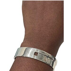 GUCCI Gucci G Logo Silver Bangle Bracelet #4850